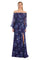 Formal Dress A Line Floral Print Long Evening Slit Dress Hydrangea Bouquet