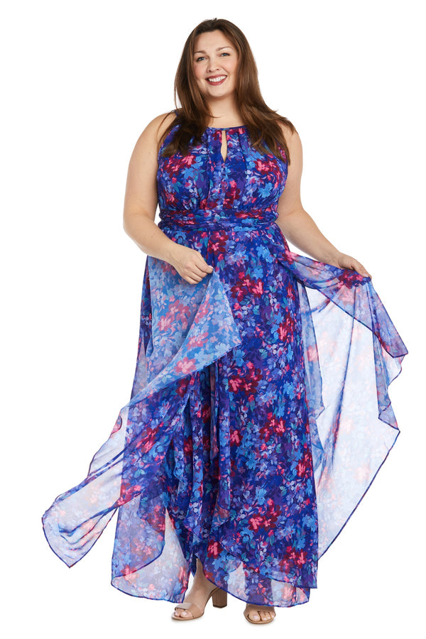 Long Floral Printed Dress Formal Plus Size R&M Richards 3048W