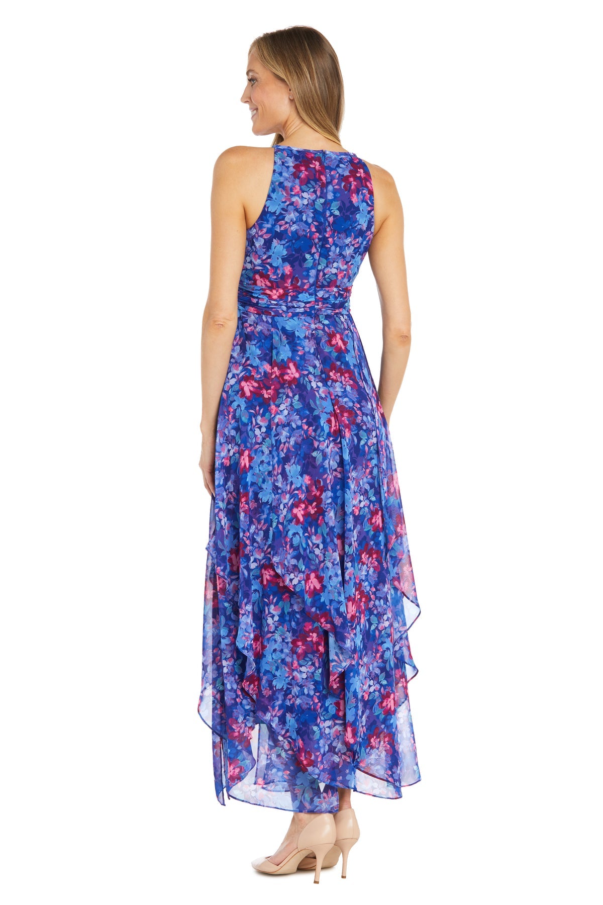 R&M Richards 3048 Long Floral Print Formal Dress