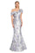 Formal Dresses Pleated Long Formal Printed Evening Dress Lilac/Gold