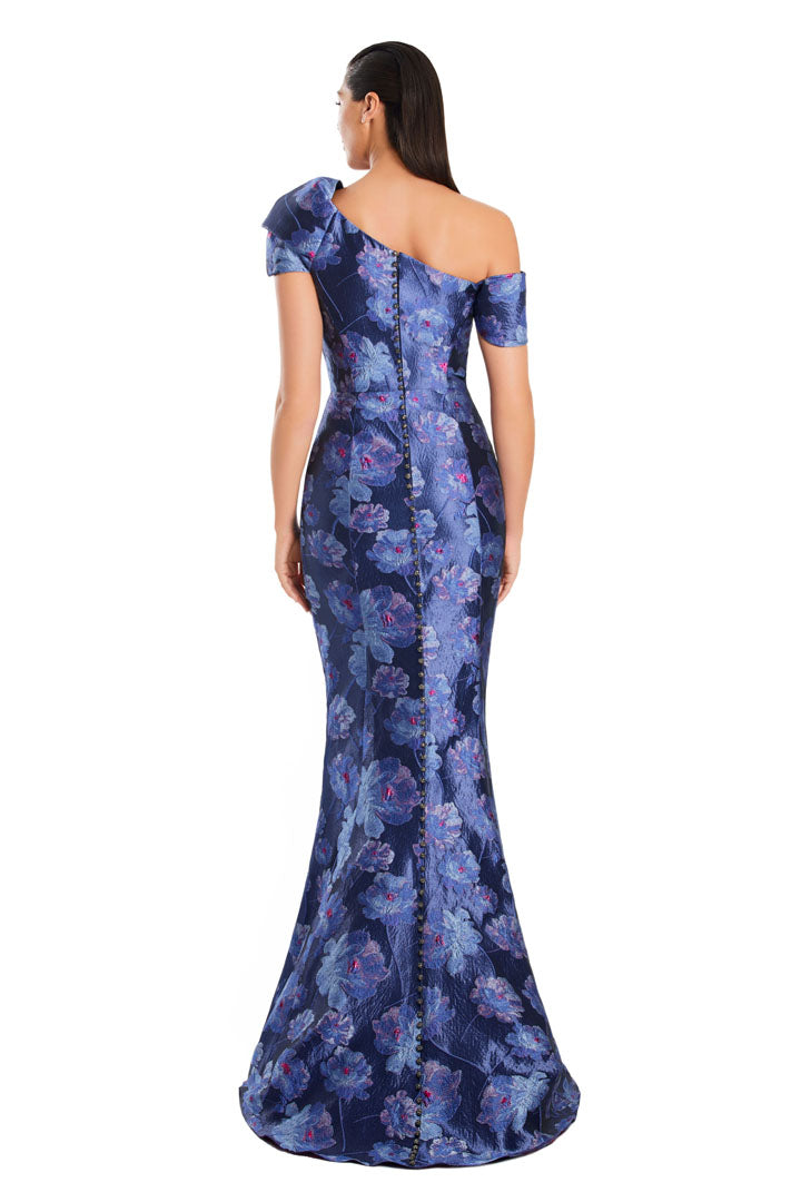 Formal Dresses Pleated Long Formal Printed Evening Dress Violet/Fuchsia