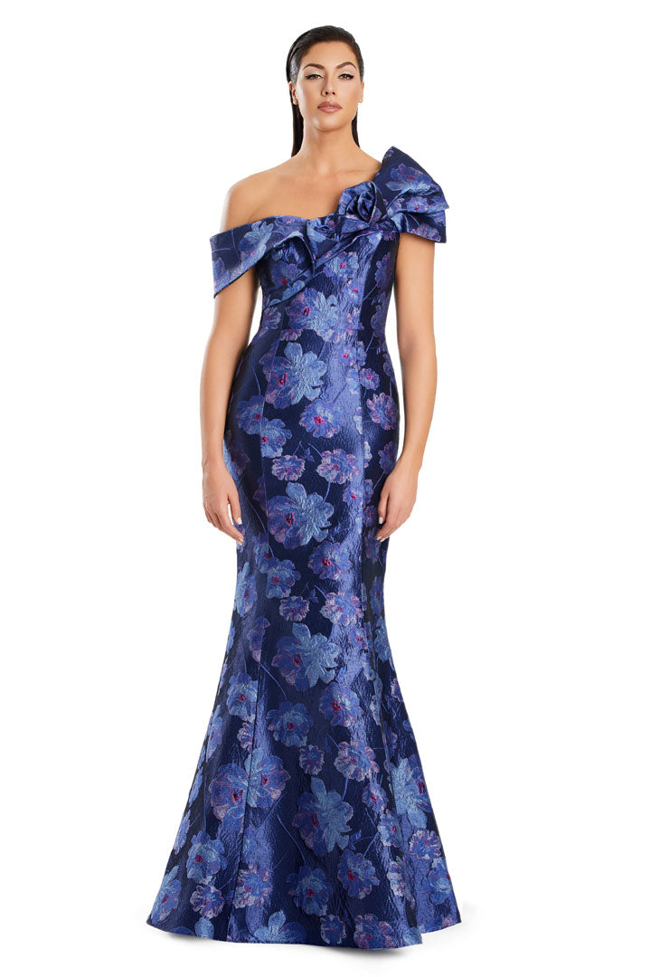 Formal Dresses Pleated Long Formal Printed Evening Dress Violet/Fuchsia