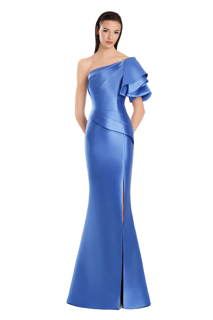 Formal Dresses Long Evening Gown Slit Formal Pleated Dress Periwinkle
