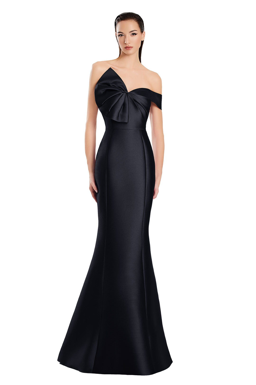 Prom Dresses Pleated Long Formal Mermaid Prom Evening Dress Black