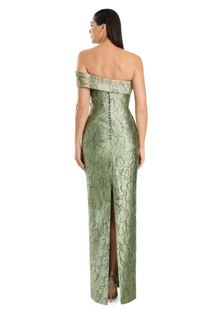 Formal Dresses Fitted Slit Formal Long Evening Dress Sage/Pewter