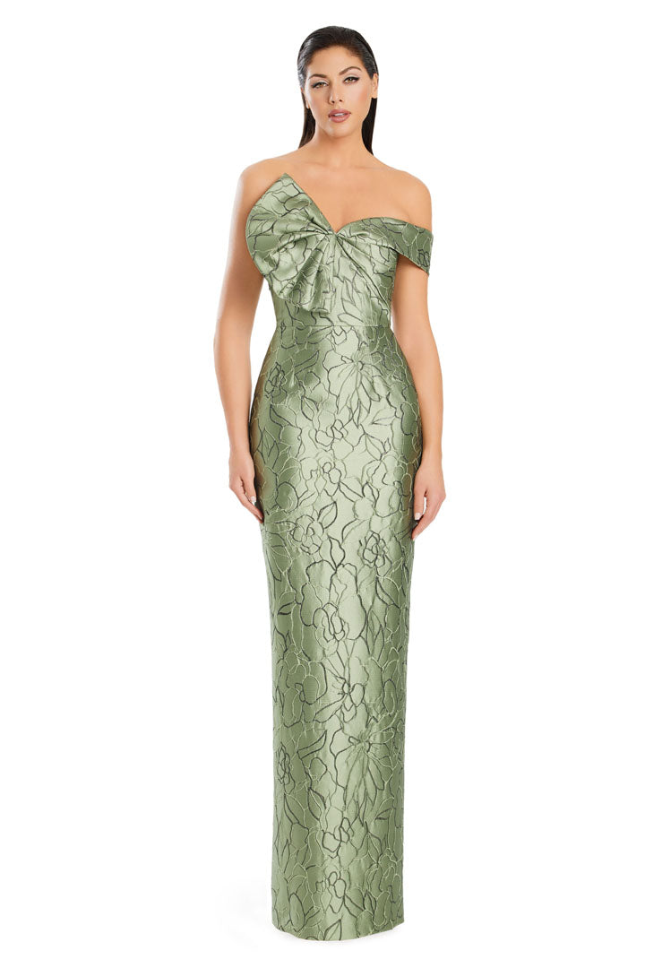 Formal Dresses Fitted Slit Formal Long Evening Dress Sage/Pewter