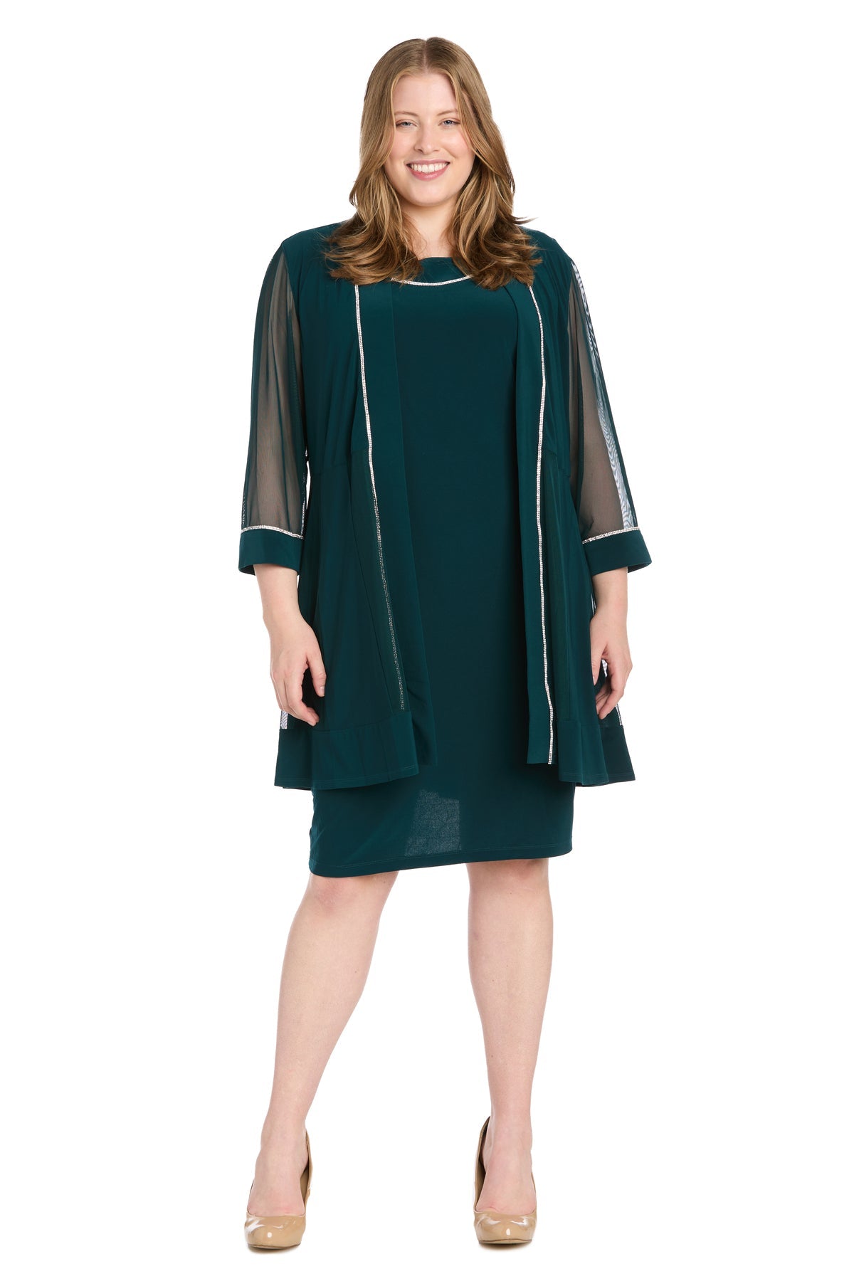 R&M Richards 3054W Short Plus Size Two Piece Jacket Dress