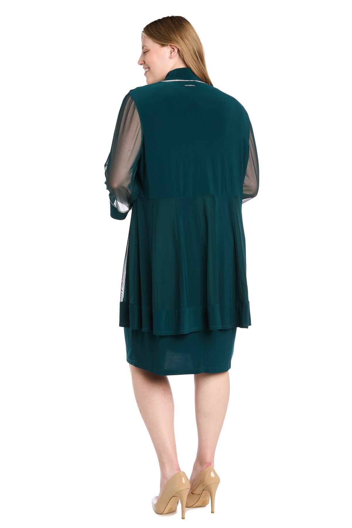 Plus Size Dresses Short Trim Jacket Plus Size Dress Hunter