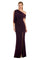 Formal Dresses Fitted Long Evening Gown Slit Formal Dress Aubergine