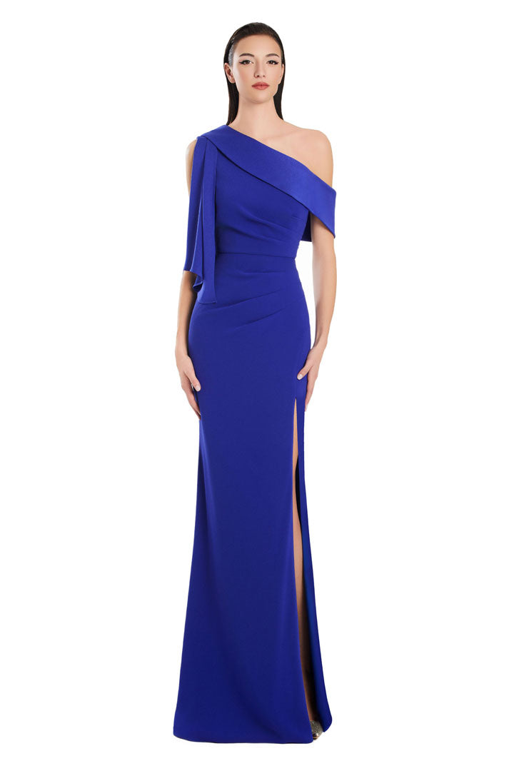 Formal Dresses Fitted Long Evening Gown Slit Formal Dress Sapphire
