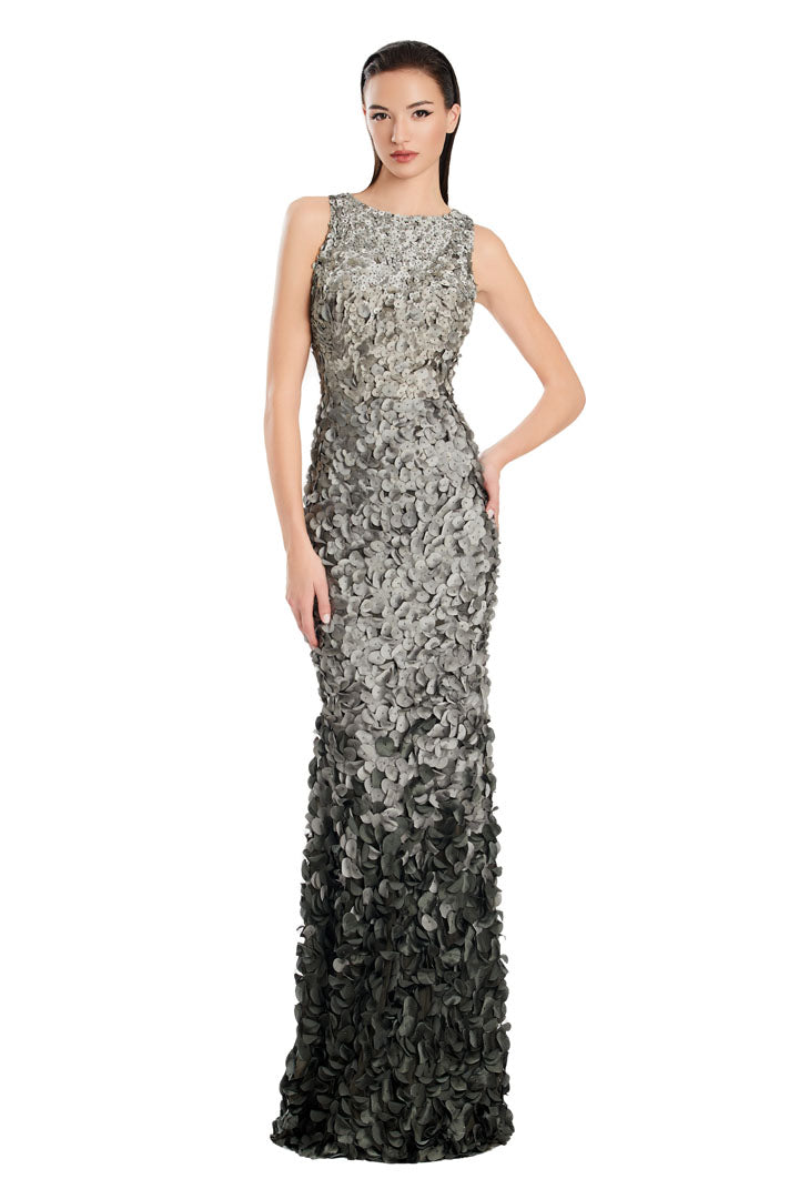 Formal Dresses Long Formal Two Tone Evening Dress Grey/Multi