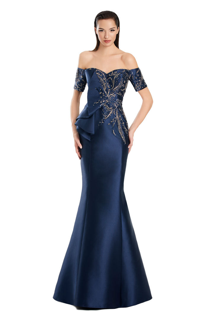 Formal Dresses Long Mermaid Formal Evening Beaded Dress Navy/Silver