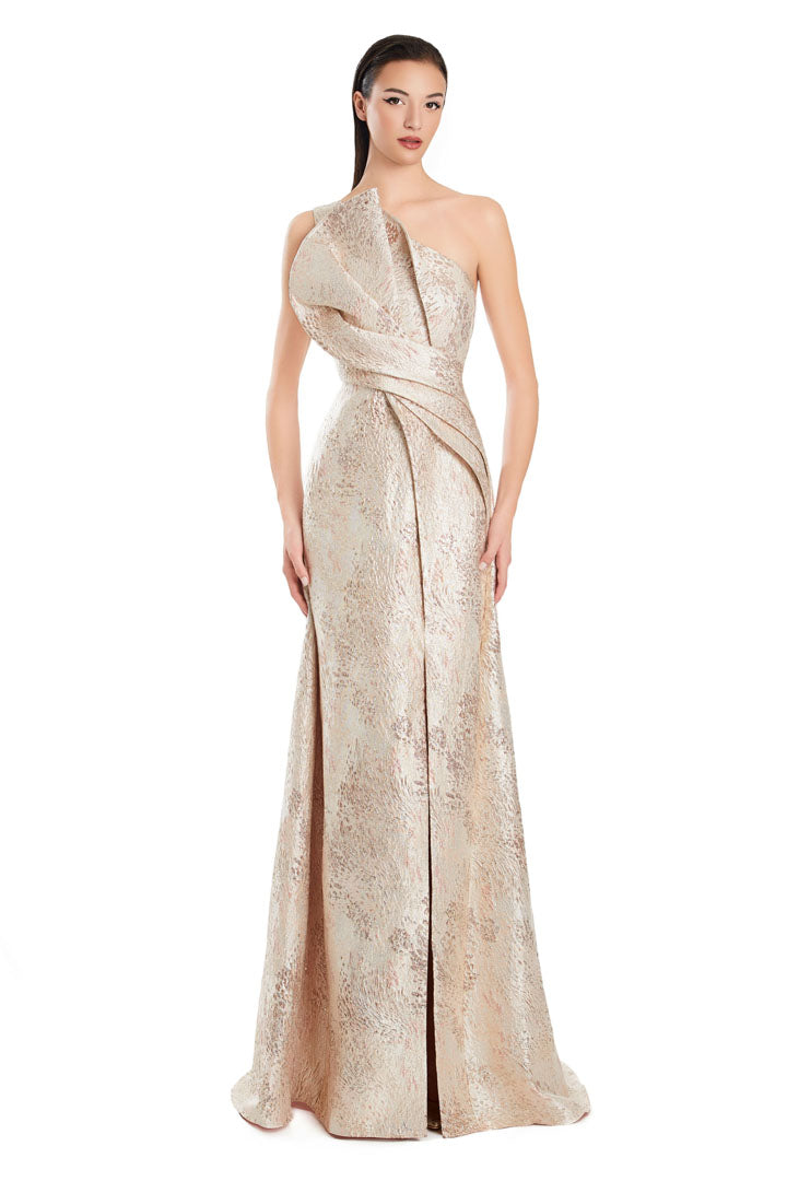 Alexander by Daymor 3067S25 A Line Long Formal Pleated Evening Prom Dress
