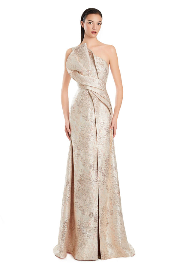 Alexander by Daymor 3067S25 A Line Long Formal Pleated Evening Prom Dress