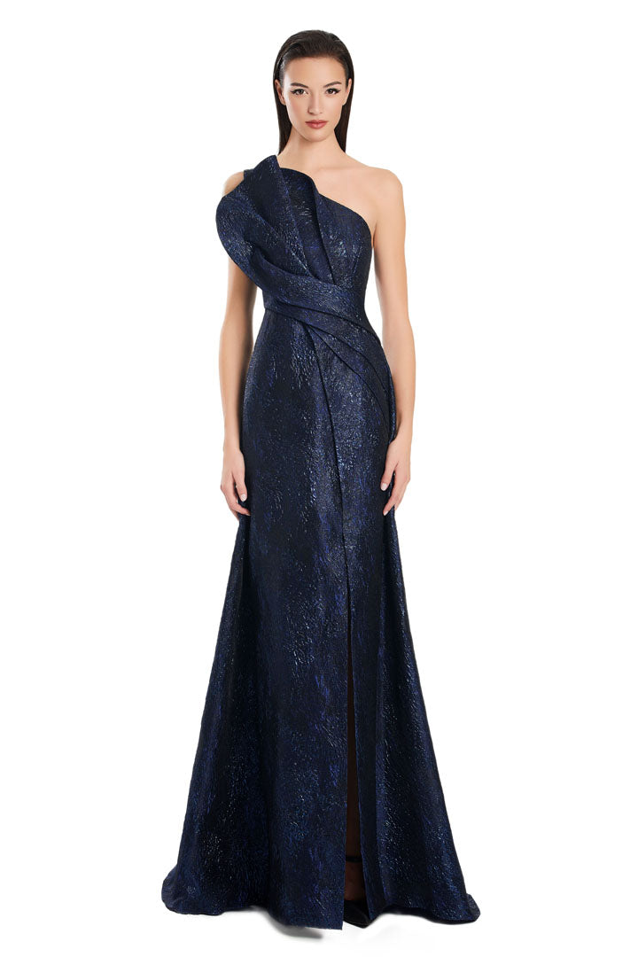 Alexander by Daymor 3067S25 A Line Long Formal Pleated Evening Prom Dress