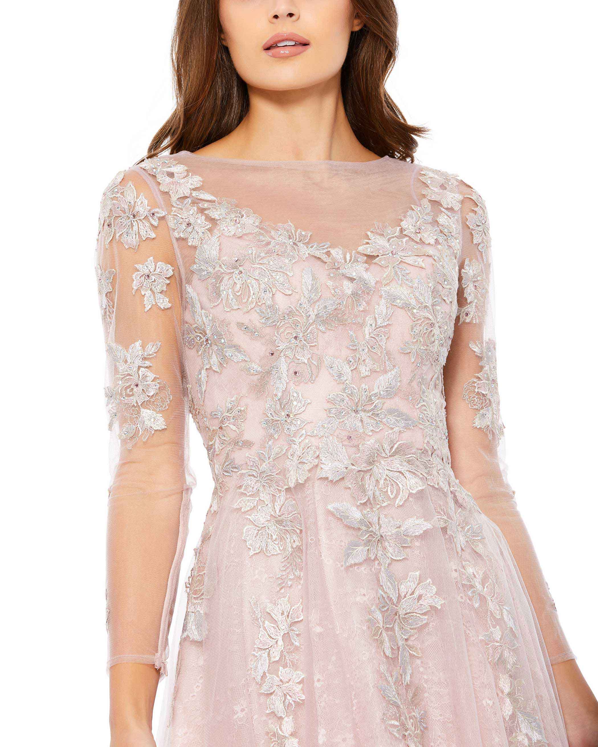Cocktail Dresses Long Sleeve Cocktail Midi Dress Vintage Lilac