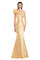 Prom Dresses Pleated Long Formal Mermaid Prom Dress Cornsilk