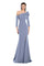 Formal Dresses Long Pleated Formal Slit Evening Dress Delphi Blue
