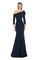 Formal Dresses Long Pleated Formal Slit Evening Dress Navy