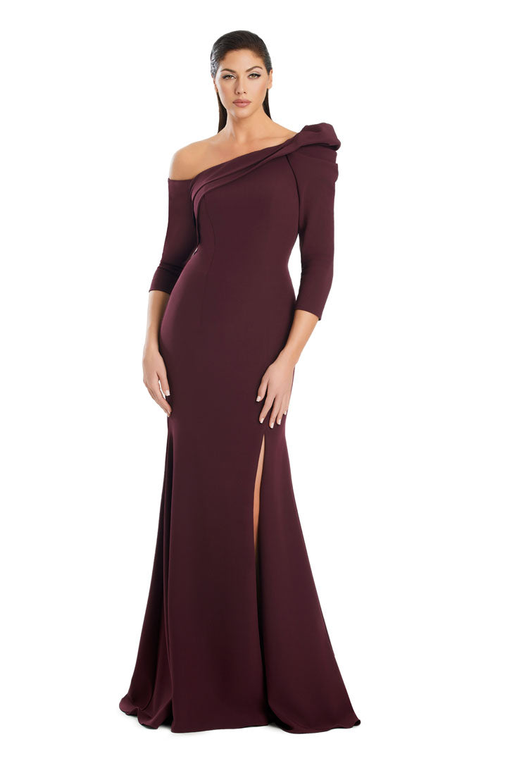 Formal Dresses Long Pleated Formal Slit Evening Dress Wine