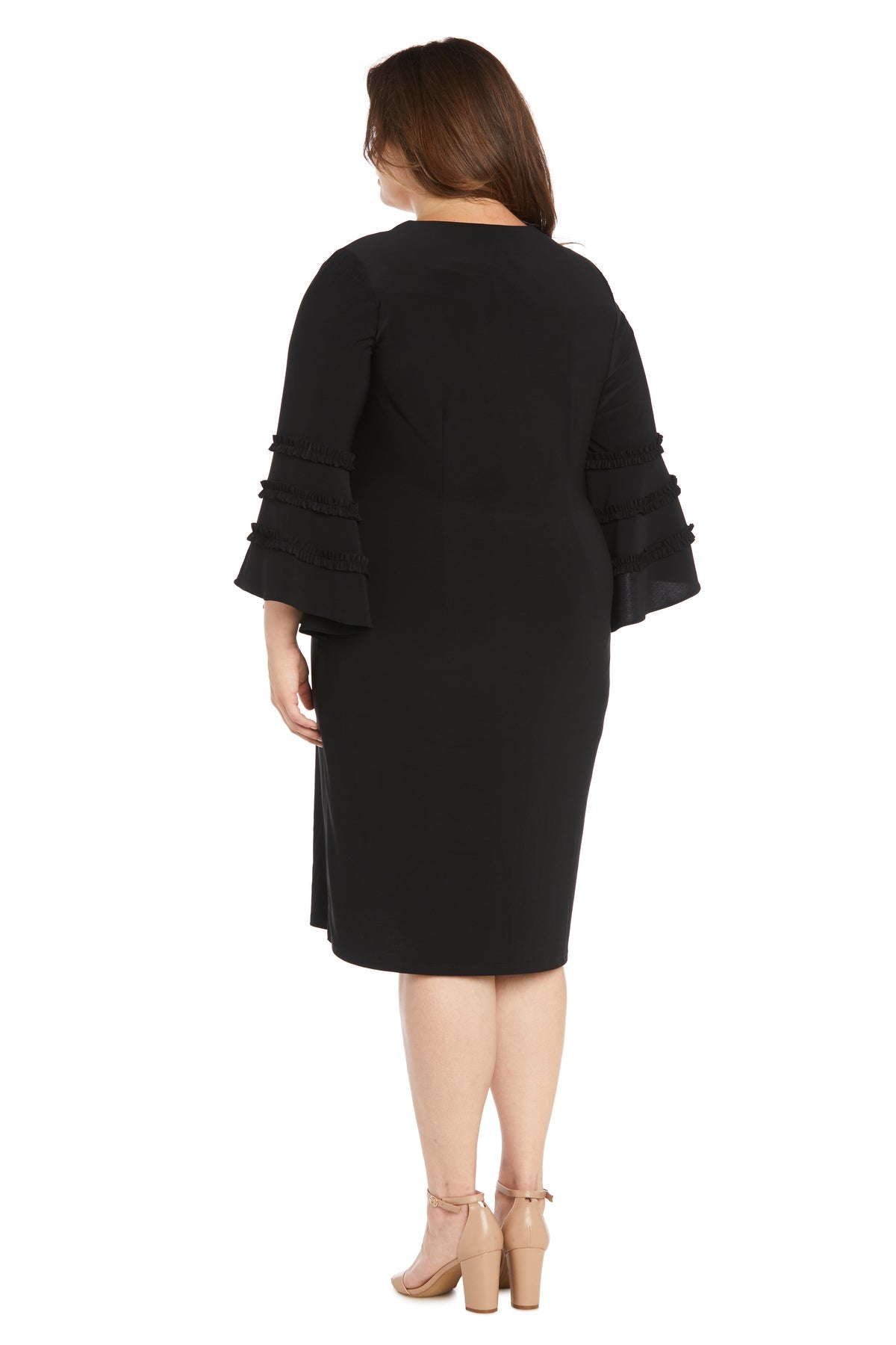 Plus Suze Dresses Short Ruffle Cocktail Plus Size Dress Black 