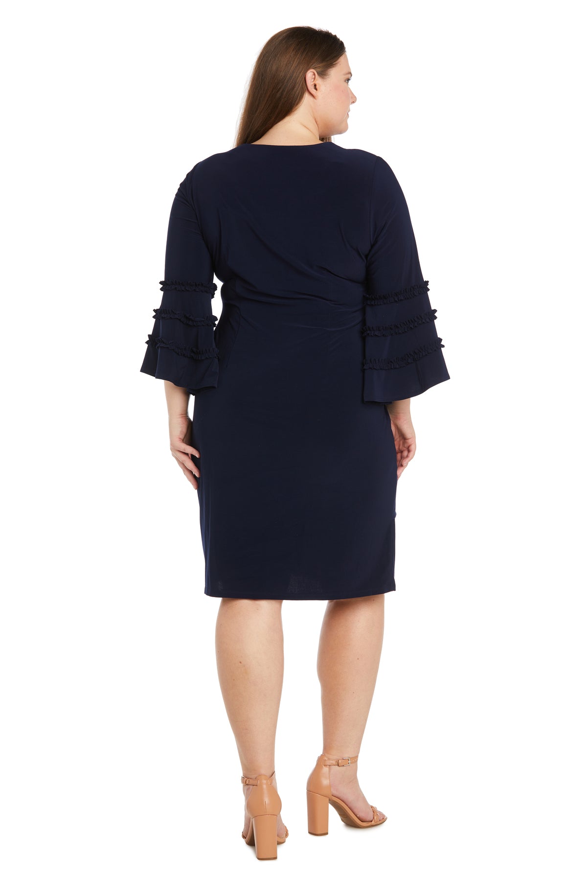 R&M Richards 3071W Short Ruffle Cocktail Plus Size Dress