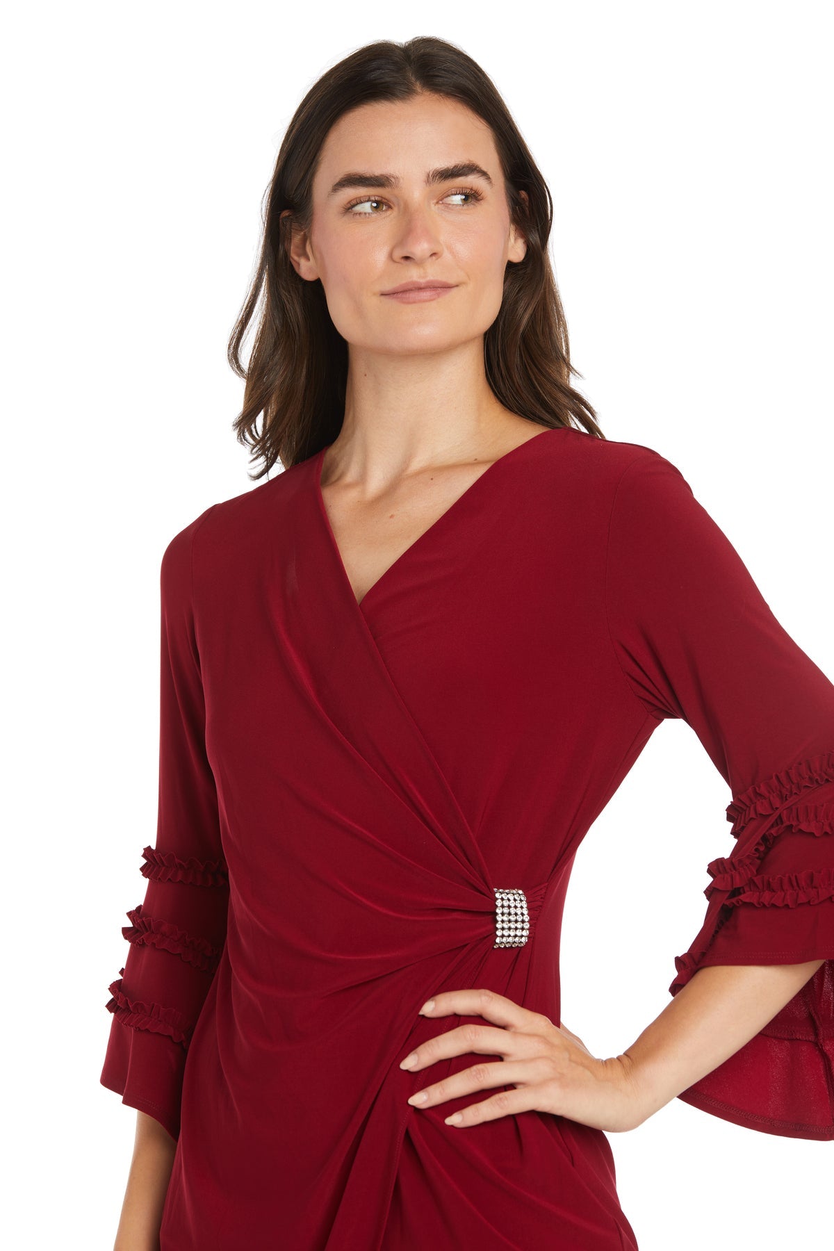 R&M Richards 3071 Short Ruffle Sleeve Cocktail Dress