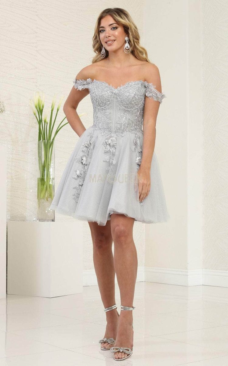 Off-the-Shoulder Mini/Short Tulle Cocktail A-Line May Queen 2081