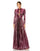 Formal Dresses Long Sleeve Pleated Formal Prom Keyhole Dress Rose
