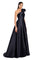 Prom Dresses A Line Slit Long Formal Pocket Prom Dress Black
