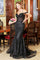 Prom Dresses Fitted Long Formal Glitter Mermaid Printed Prom Dress Black