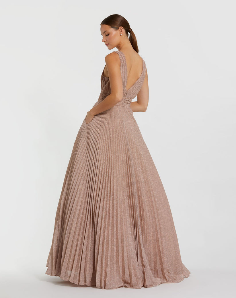 Mac Duggal 30773 Pleated Long Formal A Line Prom Dress