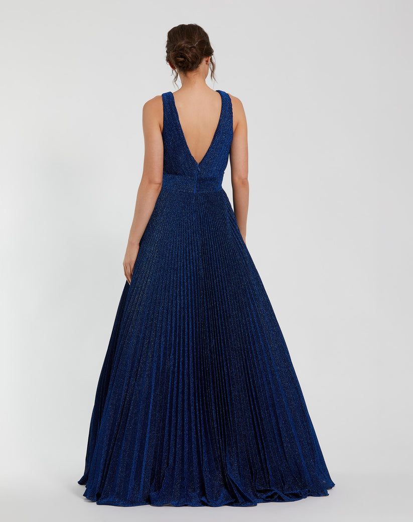 Mac Duggal 30773 Pleated Long Formal A Line Prom Dress