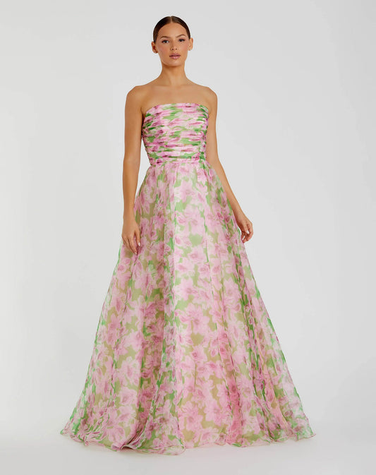 Prom Dresses Long Prom Formal Ruffle Dress Pink Multi