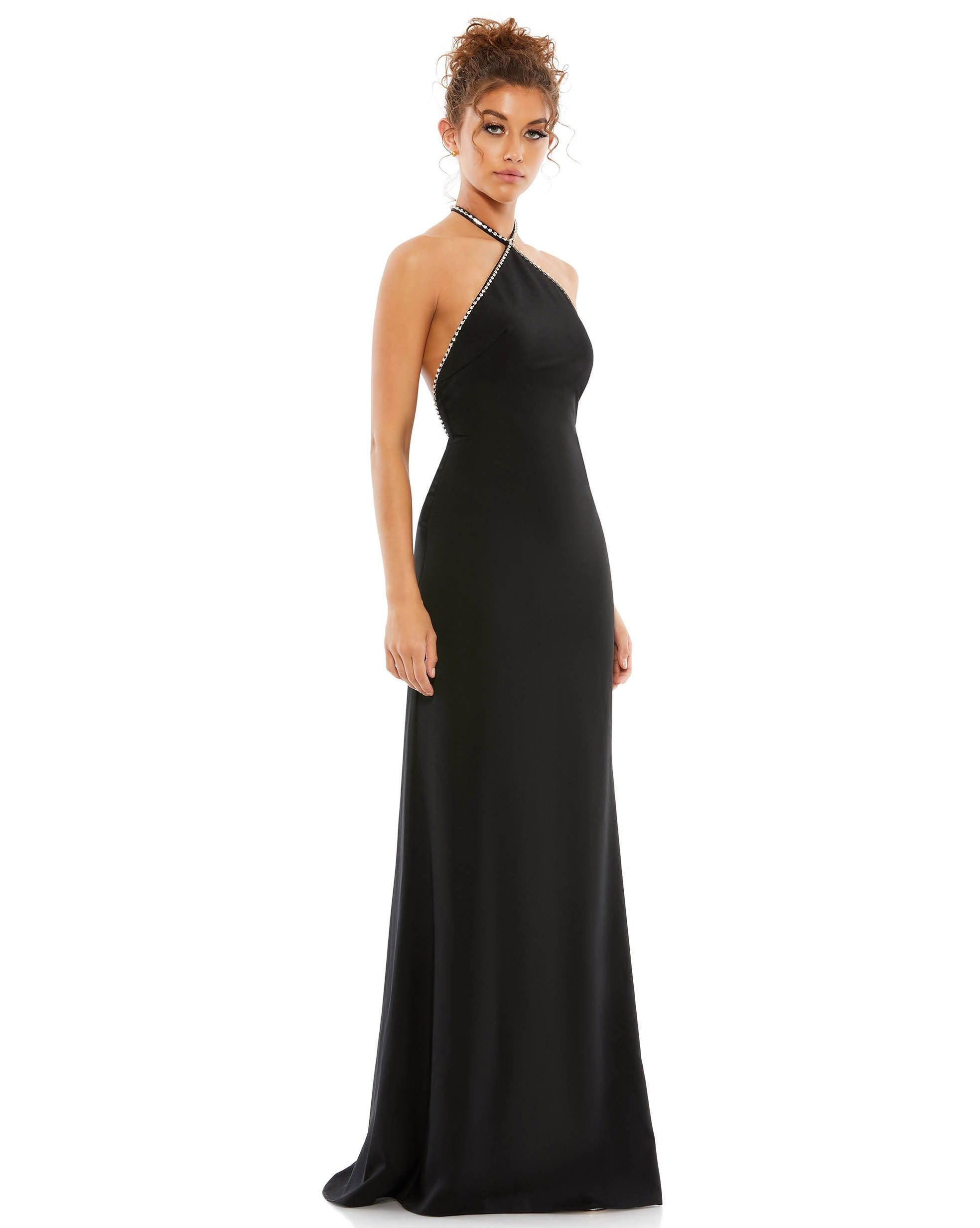 Long Halter Formal Prom Dress Halter Neckline Mac Duggal 26580