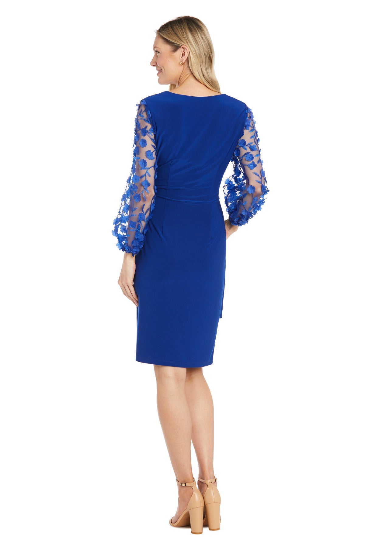 R&M Richards 3081 Short Fitted 3D Floral Cocktail Dress
