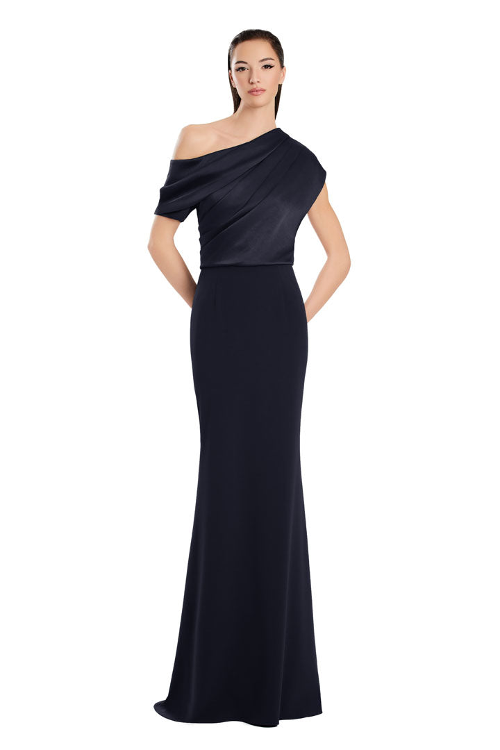 Alexander by Daymor 3083S25 Pleated Long Formal Fitted Evening Dress
