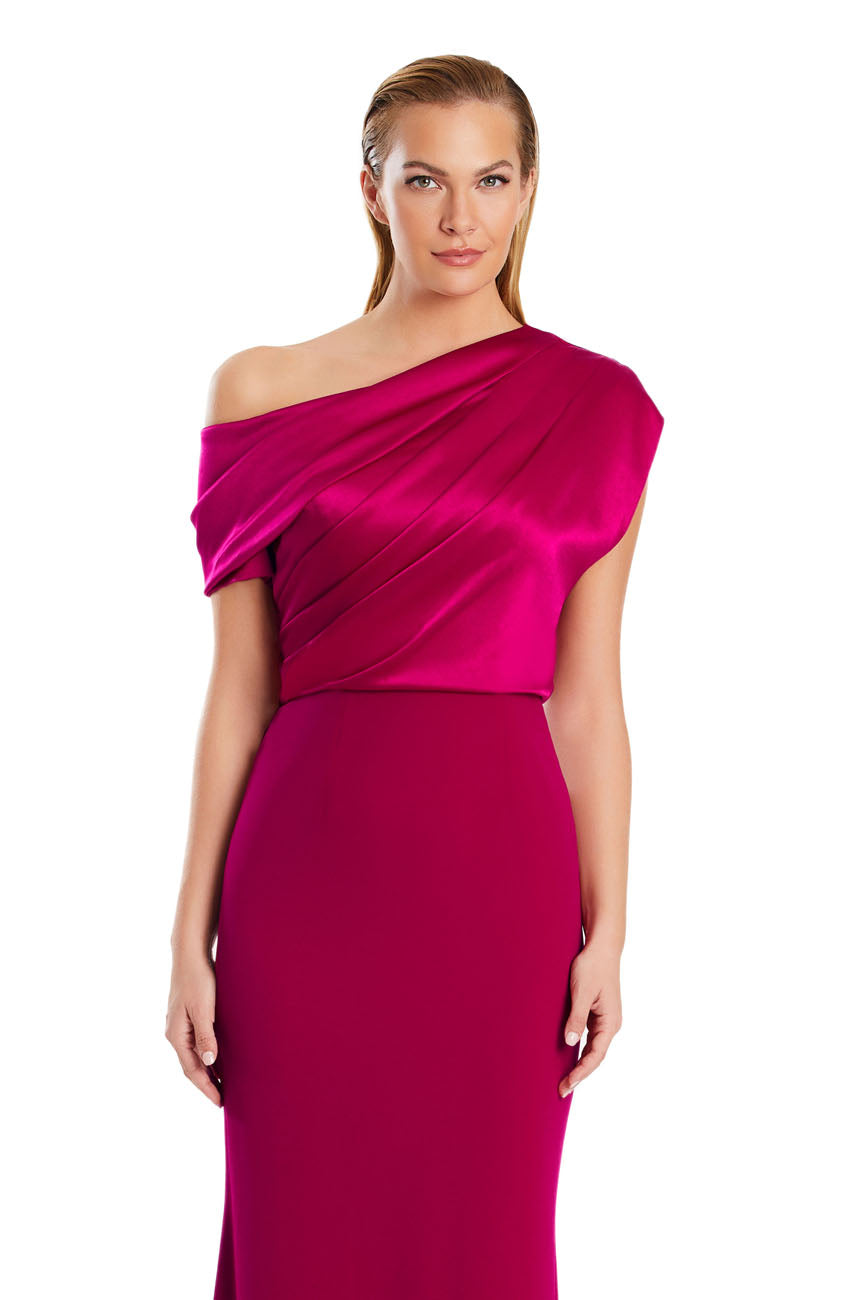 Alexander by Daymor 3083S25 Pleated Long Formal Fitted Evening Dress