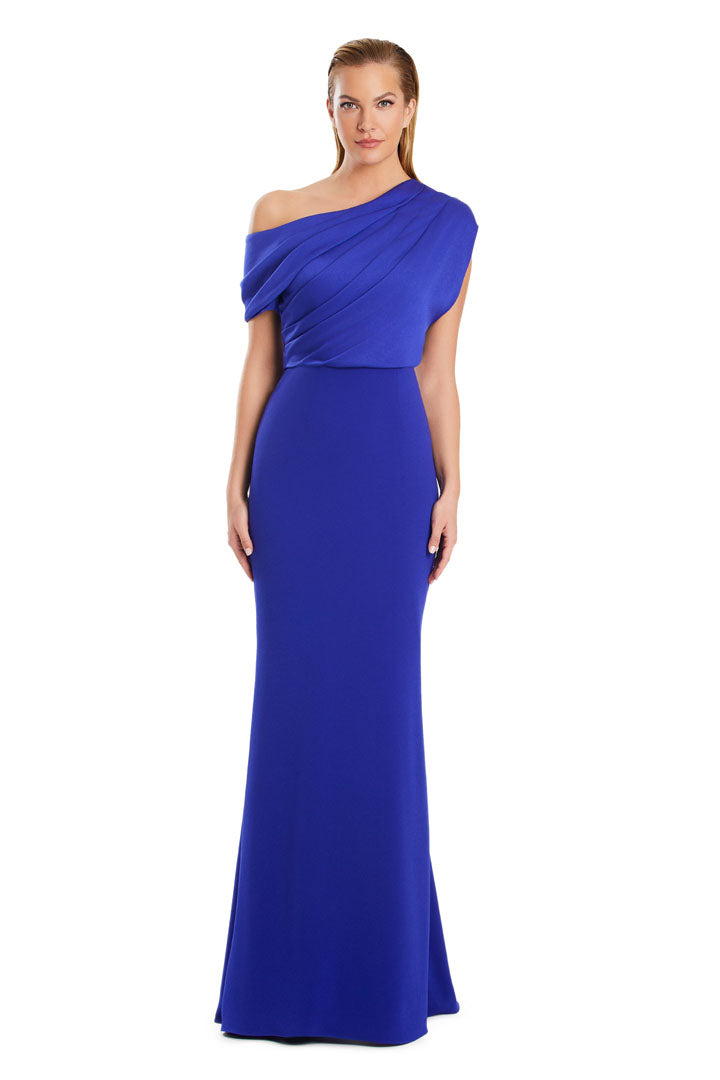Formal Dresses Pleated Long Formal Fitted Evening Dress Sapphire