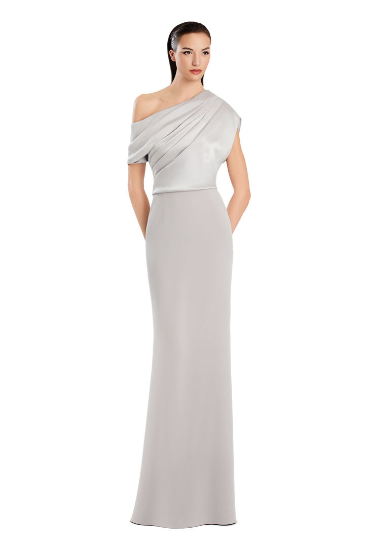 Formal Dresses Formal Long Evening Pleated Dress Stone