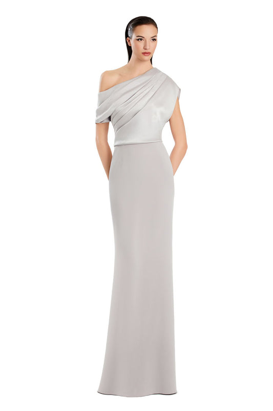 Formal Dresses Formal Long Evening Pleated Dress Stone