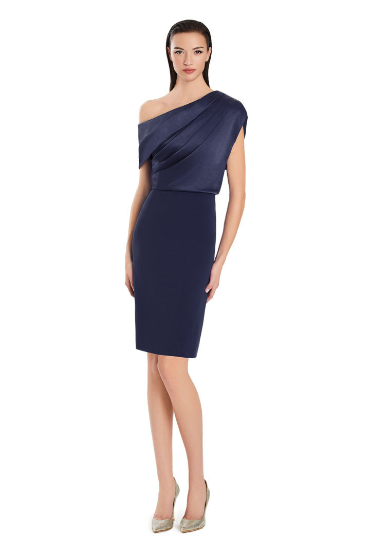Alexander by Daymor 3083SHORTS25 Short Pleated Cocktail Knee Length Dress