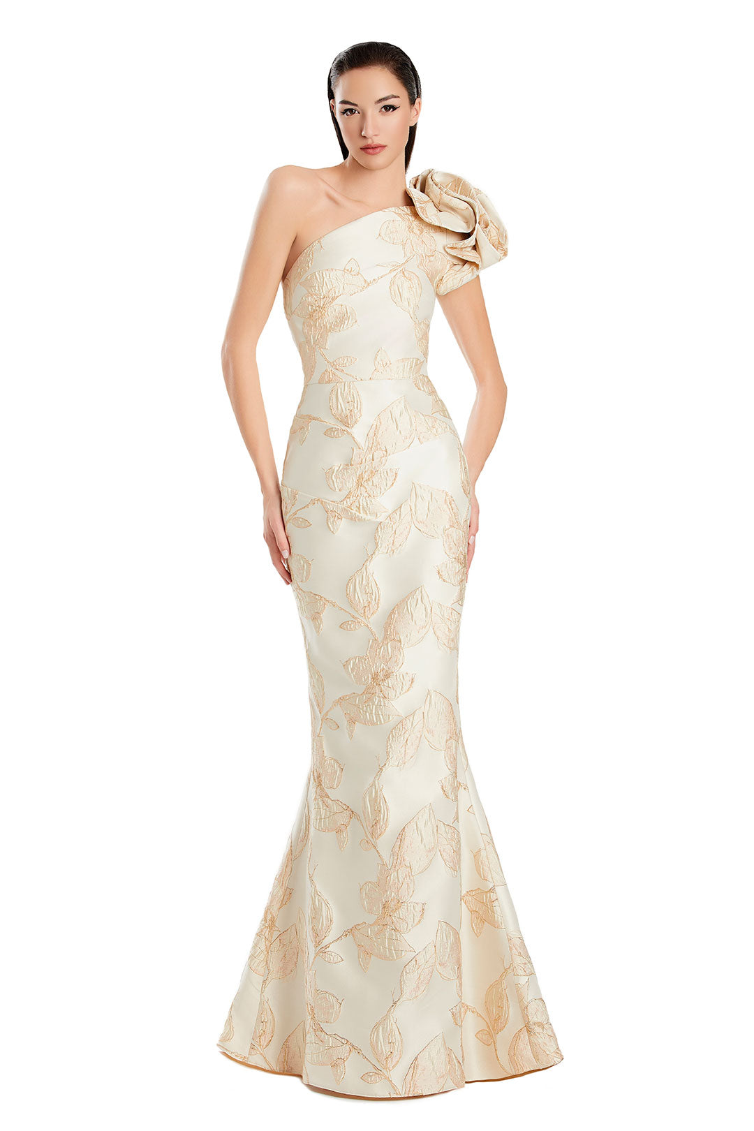 Formal Dresses Long Mermaid Formai Printed Evening Dress Soft Pink/Cream