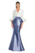 Formal Dresses Long Evening Gown Formal Ruffled Dress Delphi Blue/White