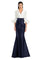 Formal Dresses Long Evening Gown Formal Ruffled Dress Navy/White