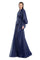 Formal Dresses A Line Long formal Jacket Evening Dress Navy
