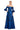 Printed Long Formal Evening Pocket DressNavy Blue