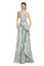 Formal Dresses Long Evening Printed Formal Dress Light Blue Gold