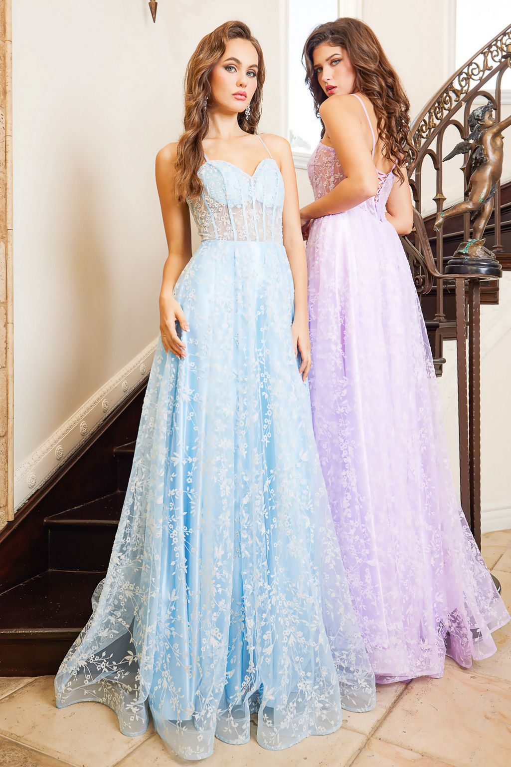 Adora 3095 Prom A Line Floral Evening Formal Dress