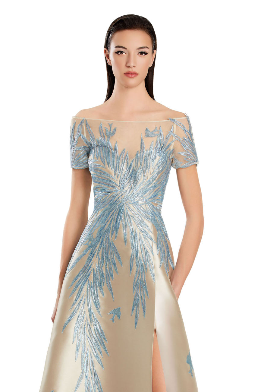 Formal Dresses Long A Line Formal Sequin Evening Dress Gold Blue